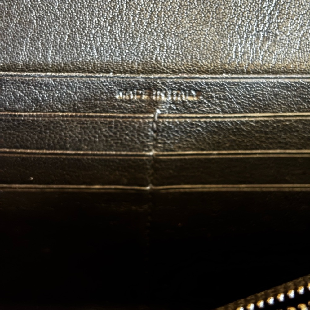 RARE Saint Laurent Calfskin Matelasse Chevron Heart Patchwork Monogram WOC-Black - Picture 10 of 15